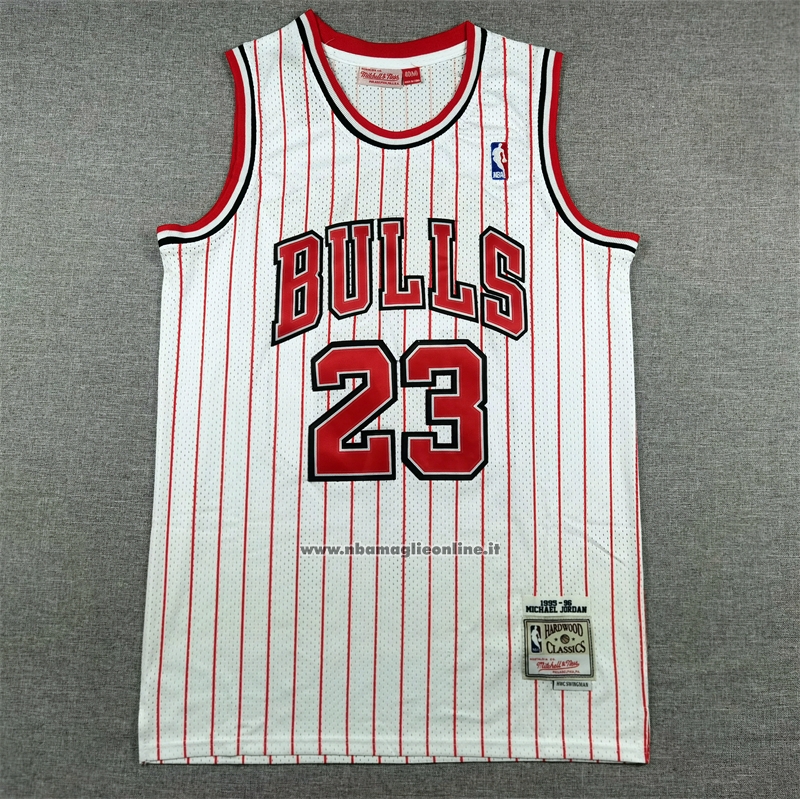 Maglia Chicago Bulls Michael Jordan No 23 Reload Mitchell & Ness 1997-98 Bianco